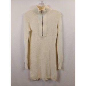 ABERCROMBIE & FITCH Soft A&F Collection Ribbed Long Sleeve SweaterDress Ivory SP